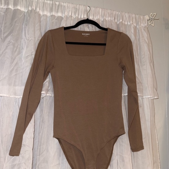 Old Navy Tops - Old Navy Tan Long Sleeve Bodysuit